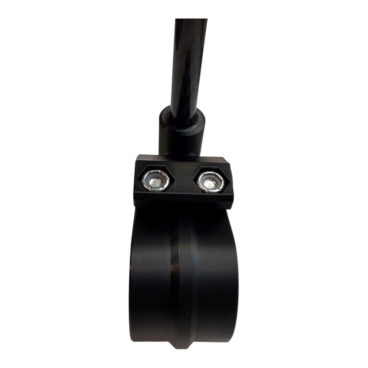 Close view of black HSF 360 ExactFit™ Nautique 1.5-inch bimini mount and clamp